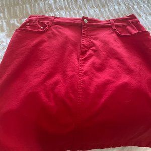 Red Denim Skirt Size 14